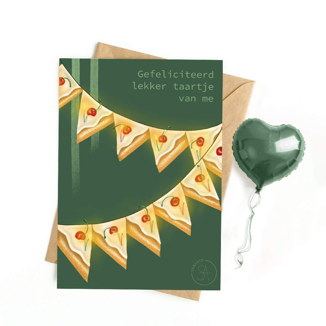 Birthday card lekker taartje